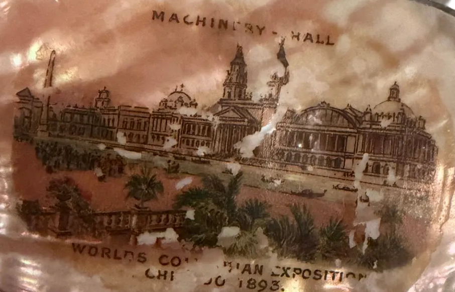 Antique 1893 Chicago World's Fair Mother of Pearl Coin Purse - Machinery Hall - Working Clasp - “investment grade”