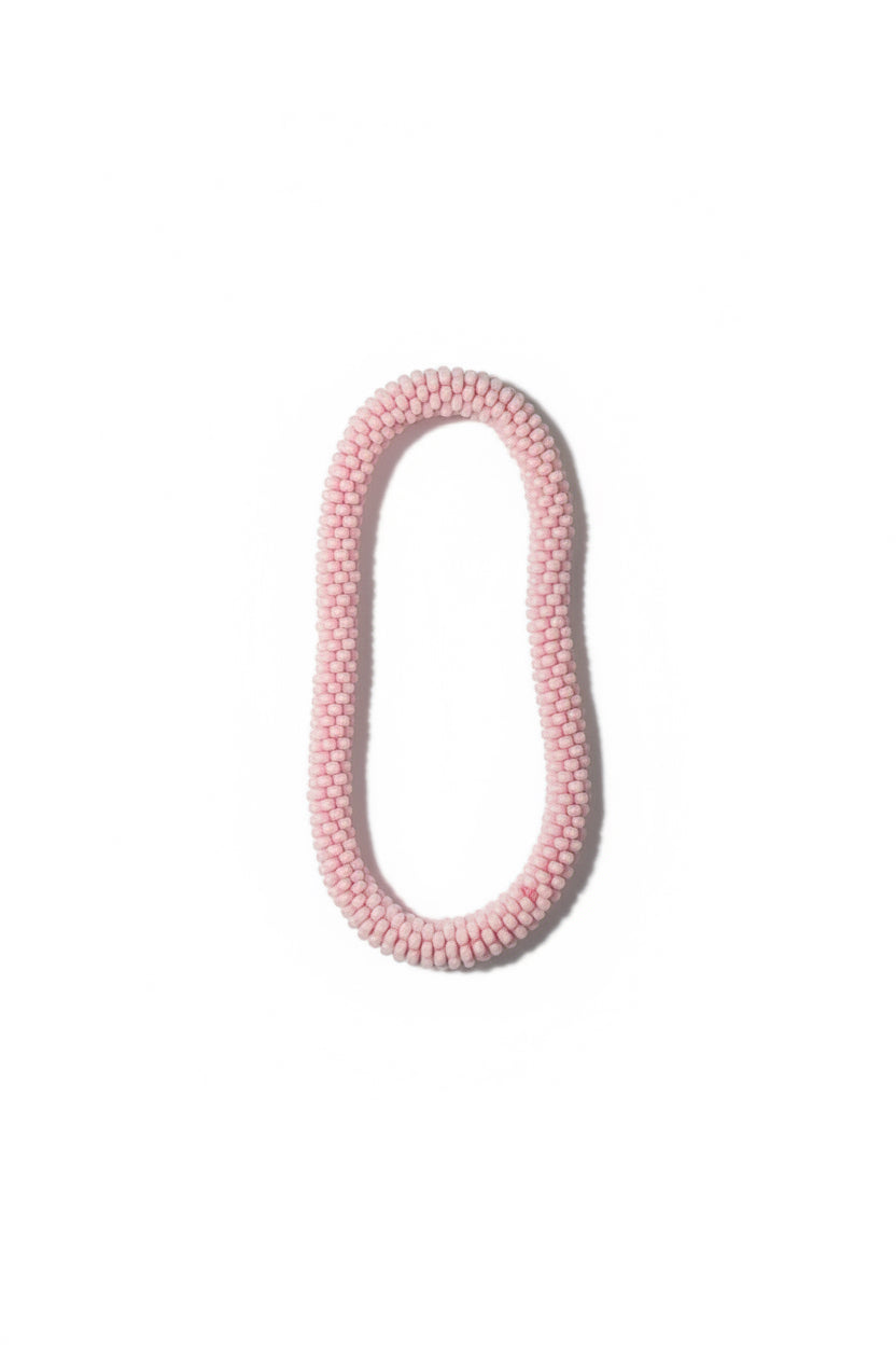 Vintage Mid-century Seed Bead Tubular Crochet Rope Roller Bracelet