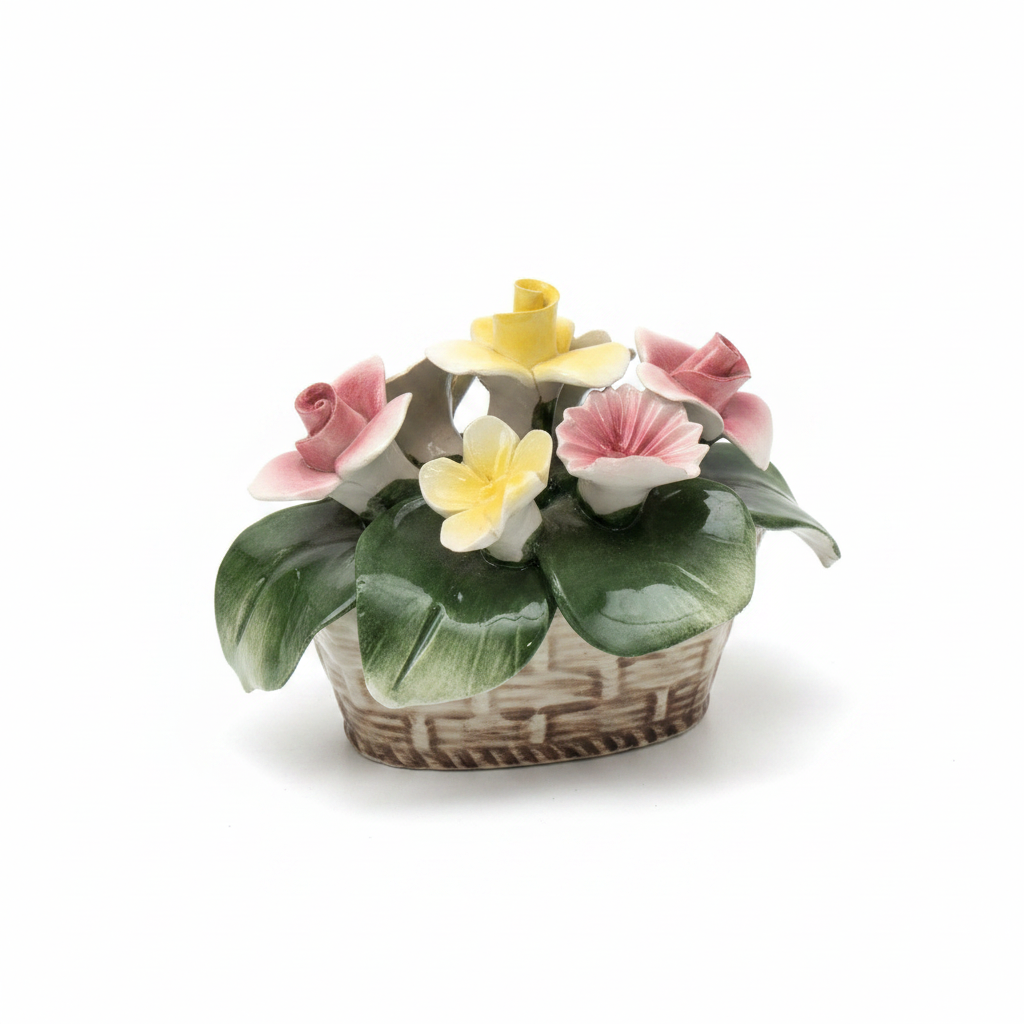 Capodimonte Style Porcelain Flower Arrangement