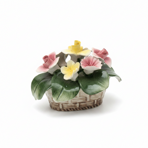 Capodimonte Style Porcelain Flower Arrangement