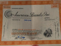 American Brands Inc. Stock Certificate, 100 Shares, 1974
