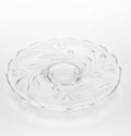 Vintage Indiana Glass Selenium Cake Plate, Footed Willow Oleander Design