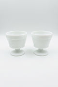 Vintage Anchor Hocking Milk Glass Harvest Grape Footed Dessert Bowls, Pair of 2