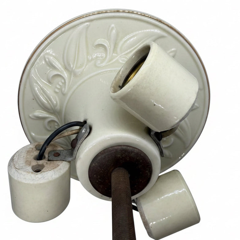 Antique Porcelier Porcelain Sconce, 3 socket
