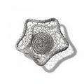 Star Shaped Silver Tone Woven Wire Basket