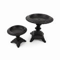 Vintage Set of Cast Iron Pedestal Candle Holders