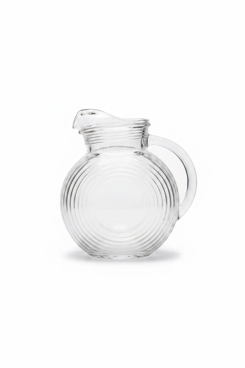 Vintage Federal Glass “Big Ben” Horizontal Ribbed Glass Pitcher