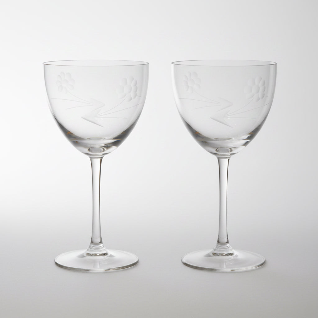 Vintage Princess House Heritage, Etched Floral, Cordial Wine Glasses