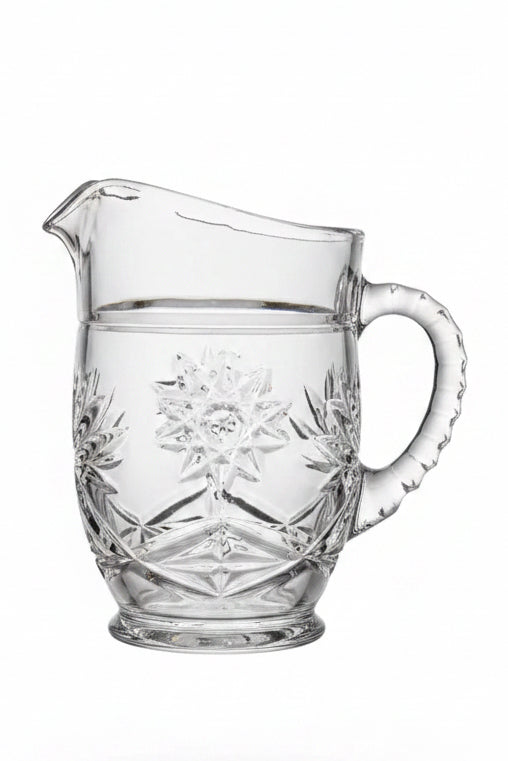 Vintage Anchor Hocking Prescut Star of David Glass Pitcher