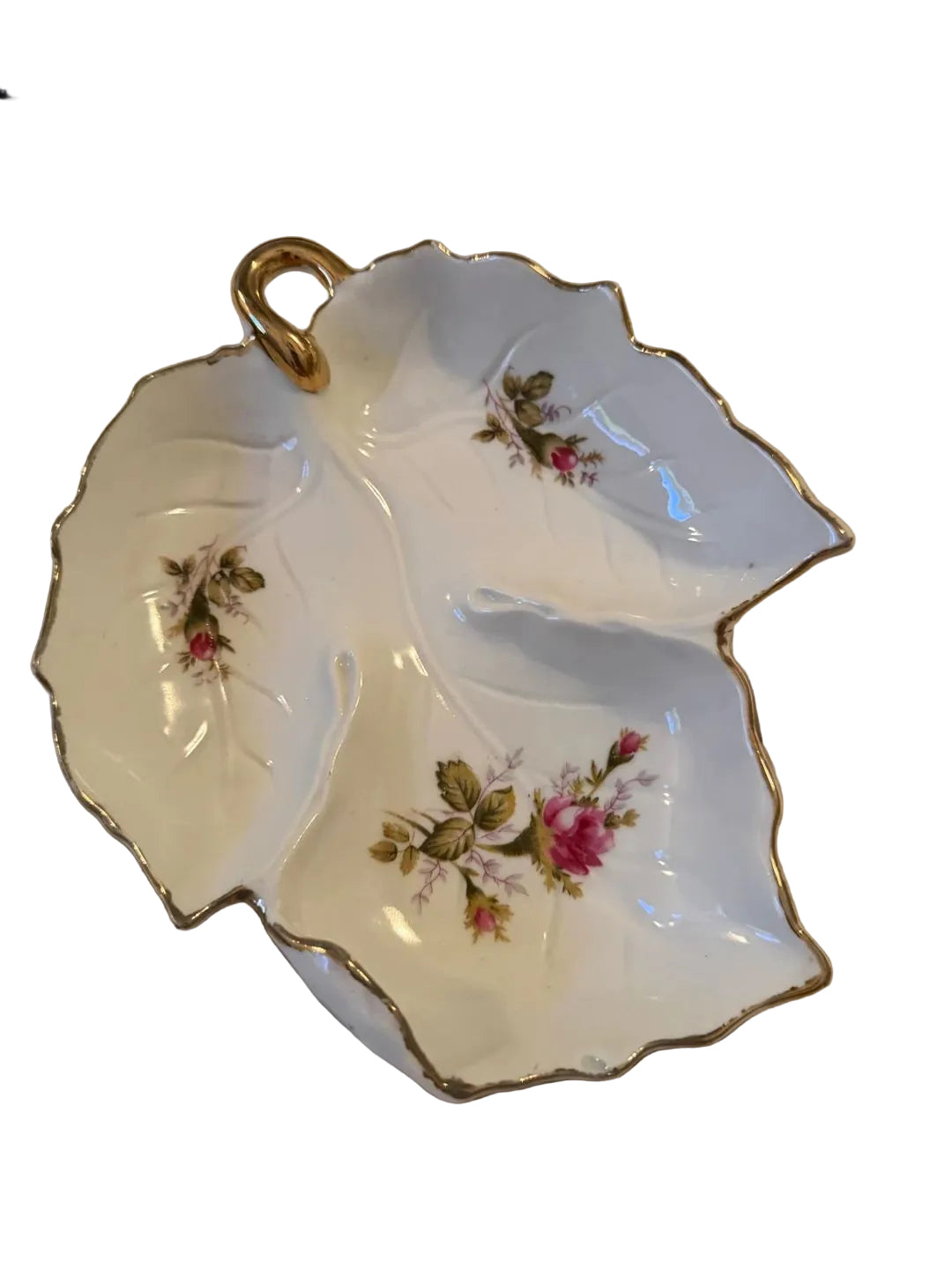 Vintage Floral Leaf Dish, Japan
