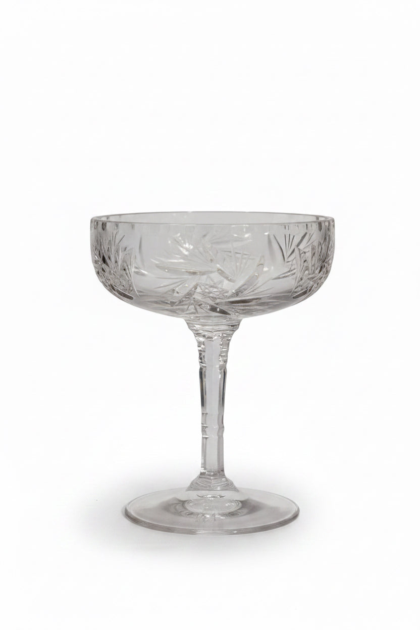 Antique American Brilliant Cut Crystal Glass with Pinwheel Design