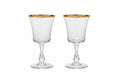 Vintage Fostoria Gold Rimmed Goblet, Pair of 2