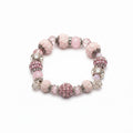 Vintage Pink Pandora Charm Style Crystal Bead Bracelet