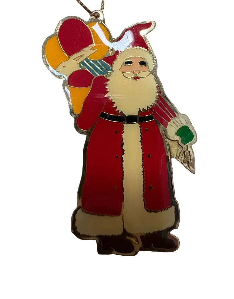 Vintage Santa Claus Christmas Ornament with Balloons