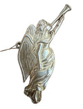 Vintage Pewter Ornament Angel with Trumpet