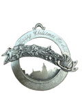 Vintage Pewter Christmas Ornament with Santa's Sleigh