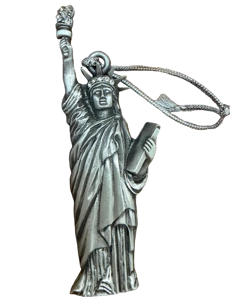 Vintage Pewter Statue of Liberty Ornament