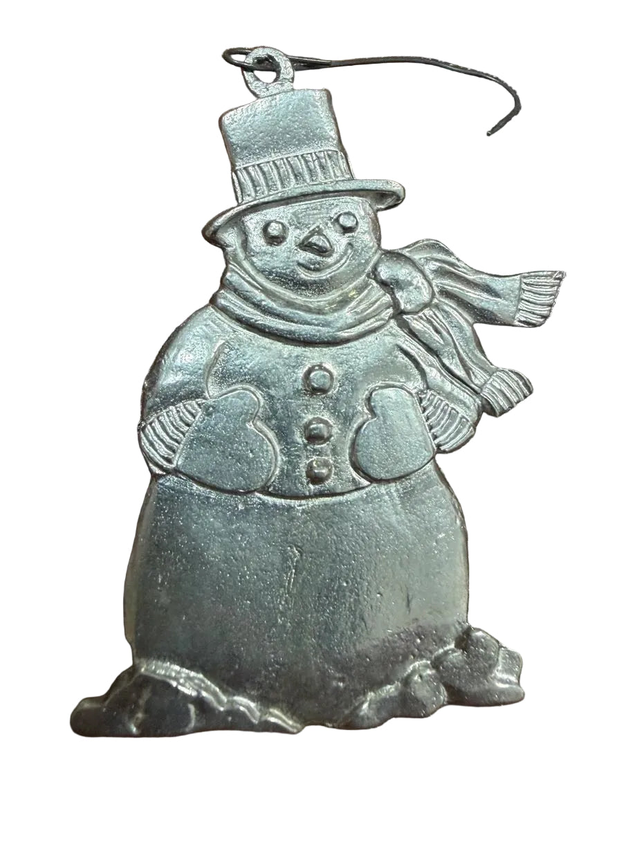 Pewter Snowman Christmas Ornament