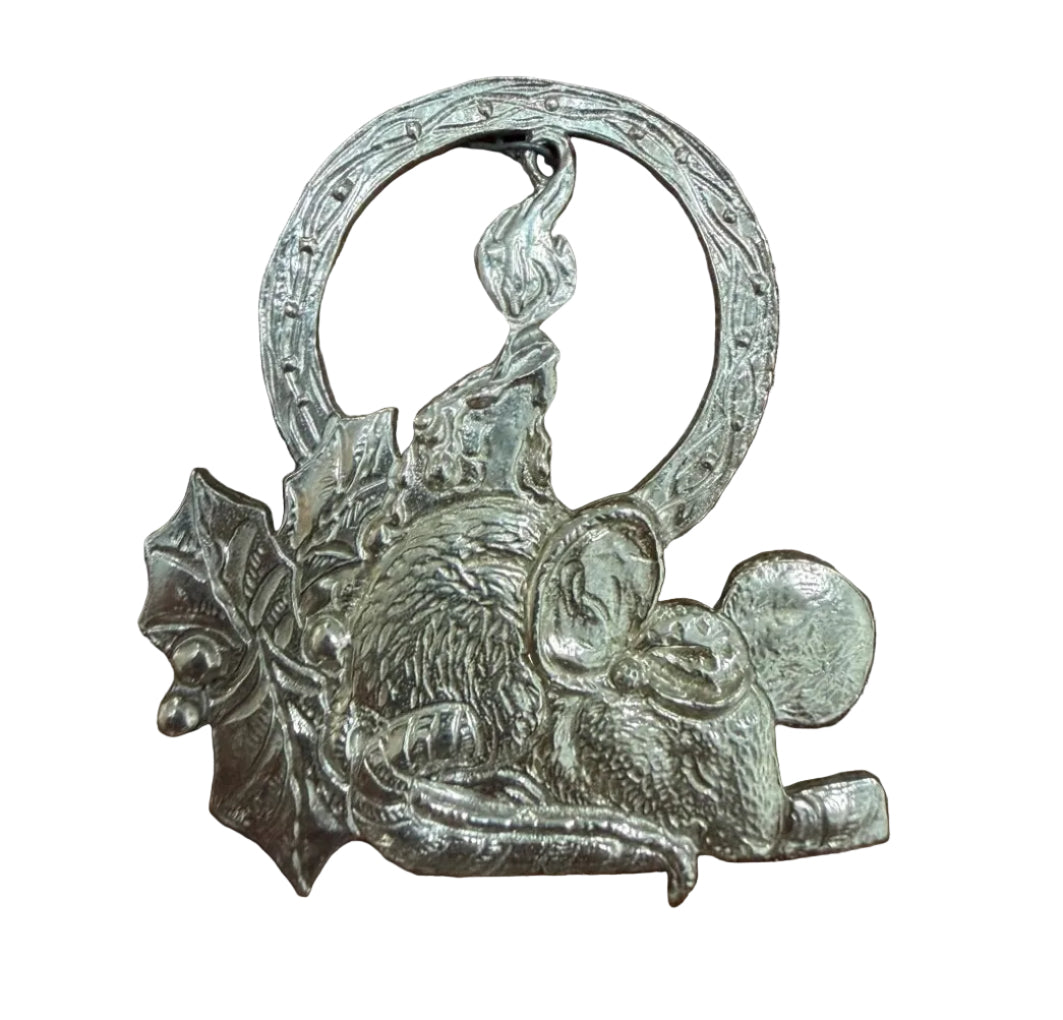 Pewter Ornament Christmas Mouse