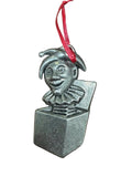 Vintage Pewter Jack-in-the-Box Jester Ornament