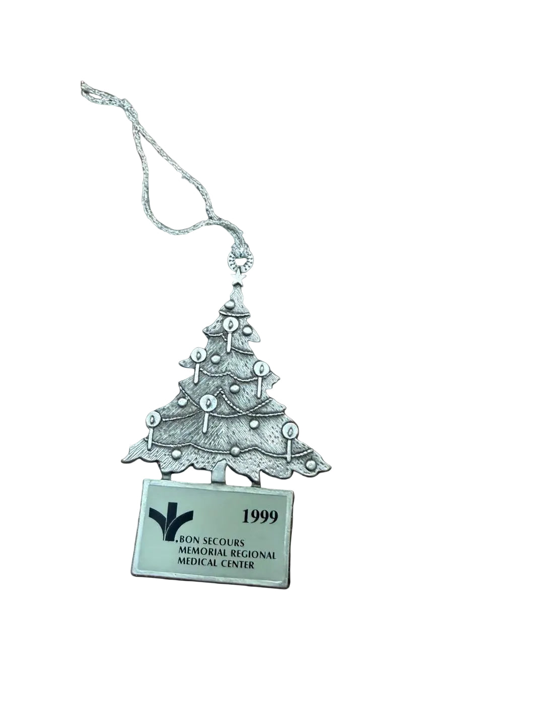 Vintage Pewter Christmas Tree Ornament