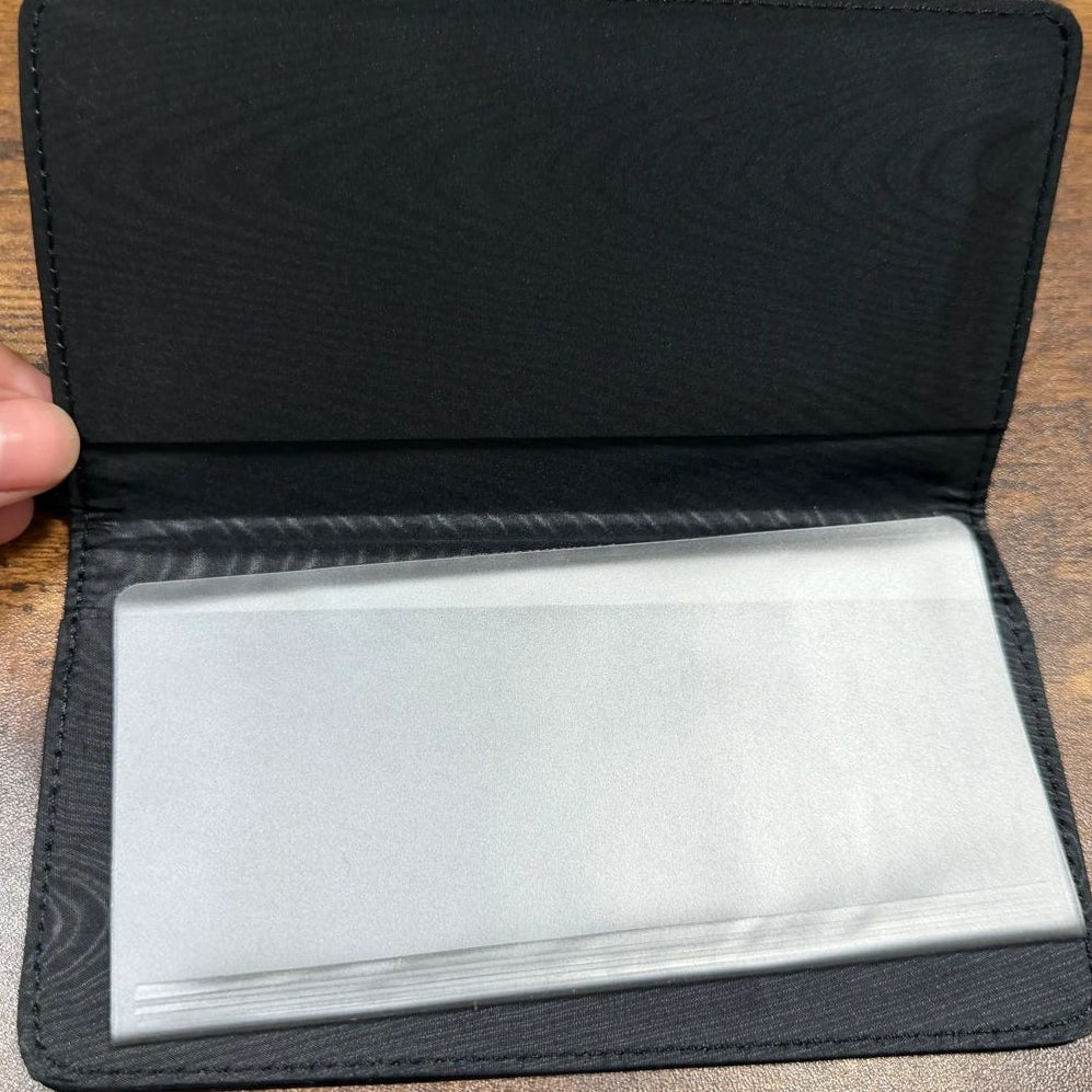 Vintage Black Leather Checkbook Cover
