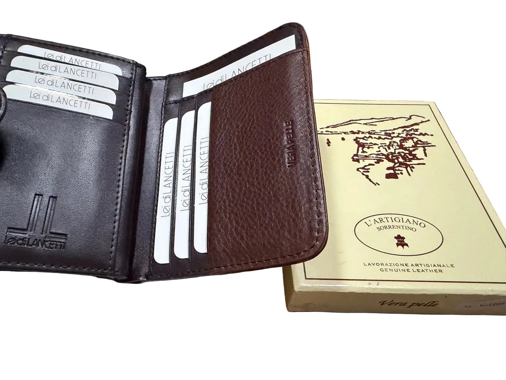 Vintage L’artigiano Sorentino Leather, Lei di Lancetto Vera Pelle Bifold Wallet