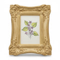Vintage Hand Painted Ceramic Wall Plaque with Tile Botanical Art, Ceramic Frame, Signed SBM, Purple Violet, Viola Odorata