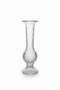 Vintage E.O. Brody Co. Diamond Cut Clear Glass Bud Vase