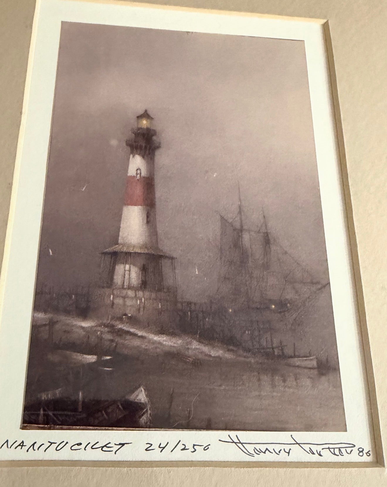 Vintage Henry Parker, Limited Edition Signed “Nantucket” Print, Lithograph, 1986, 24/250