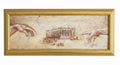 Vintage Alexioy Signed Framed Oil Painting on Canvas,  Michaelangelo 'Creation of Adam' and Parthenon
