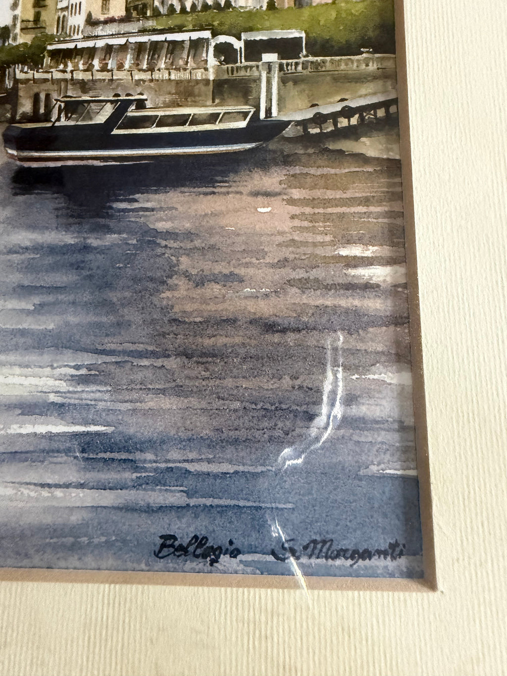 Vintage Sabrina Morganti, Bellagio, Lake Como, Original Watercolor Painting