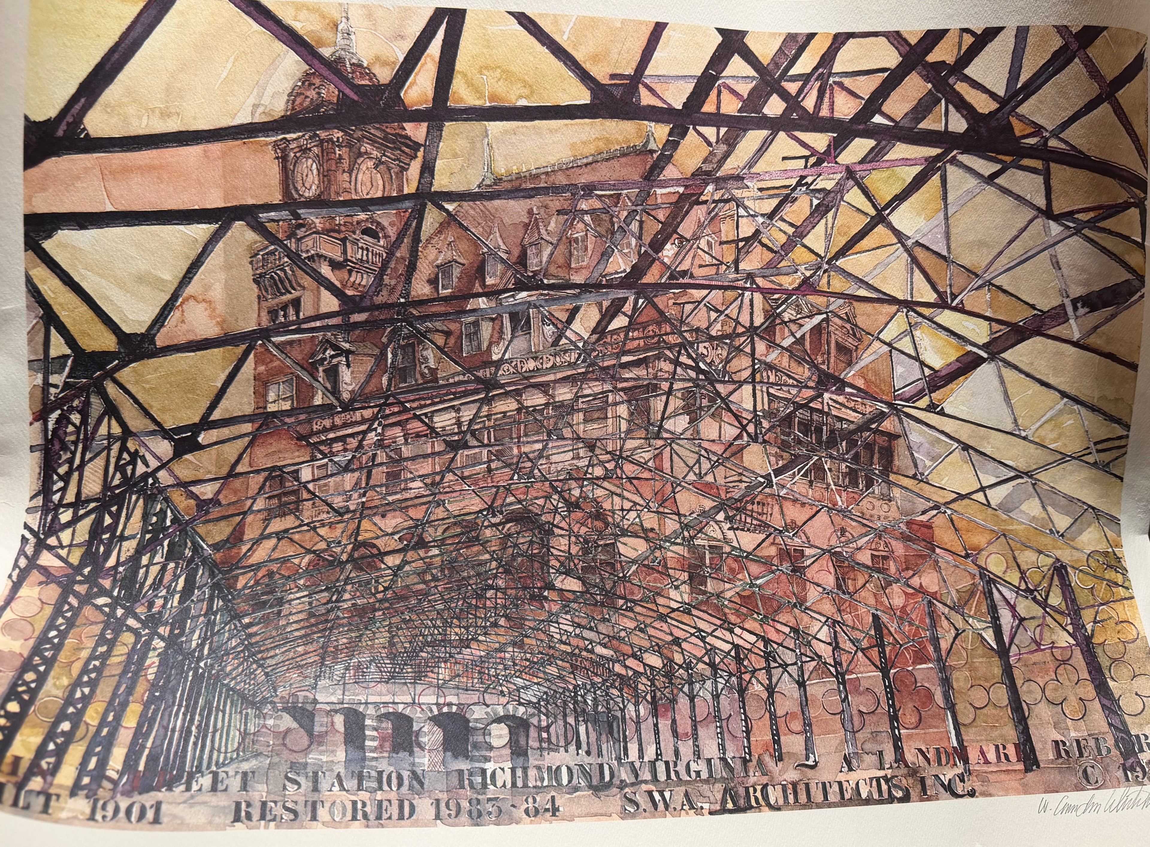 Limited Edition Commissioned Print, Main Street Station Restoration, Richmond, Virginia, 1983