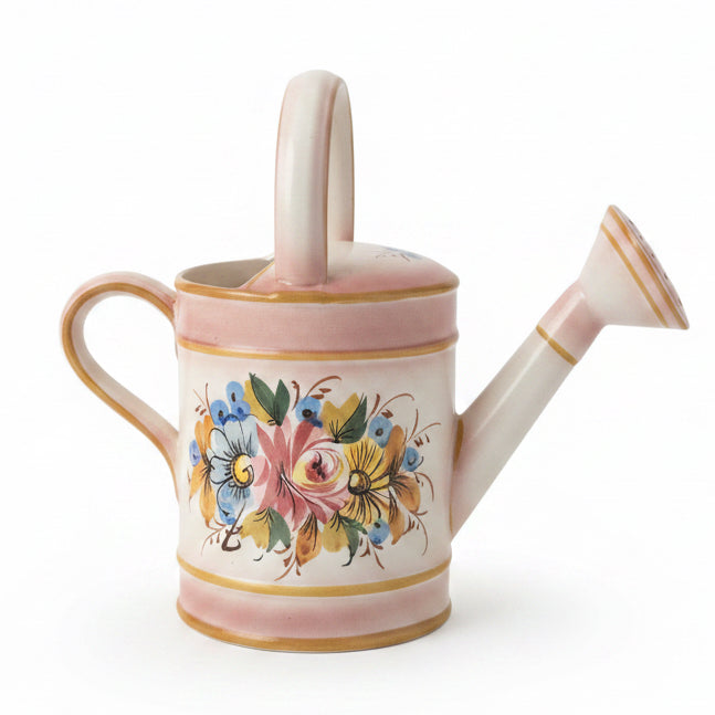 Portuguese Faience Hand Painted Ceramic Watering Can