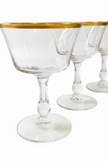 Vintage Fostoria Andover Gold Encrusted Champagne Coupes, Pair of 2
